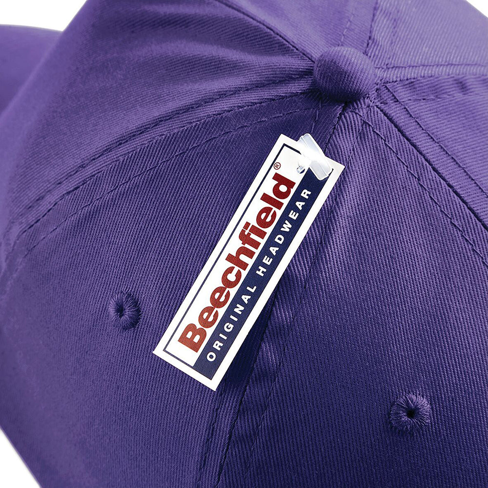 Purple - Side - Beechfield Plain Unisex Junior Original 5 Panel Baseball Cap