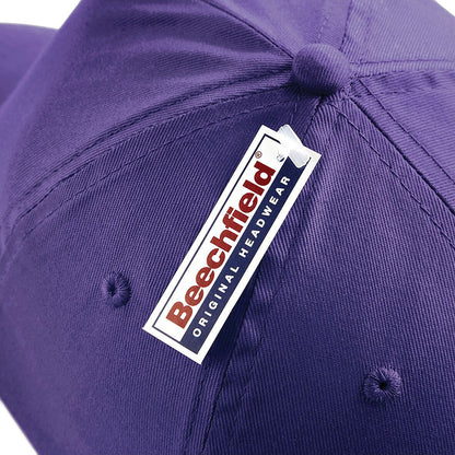 Purple - Side - Beechfield Plain Unisex Junior Original 5 Panel Baseball Cap