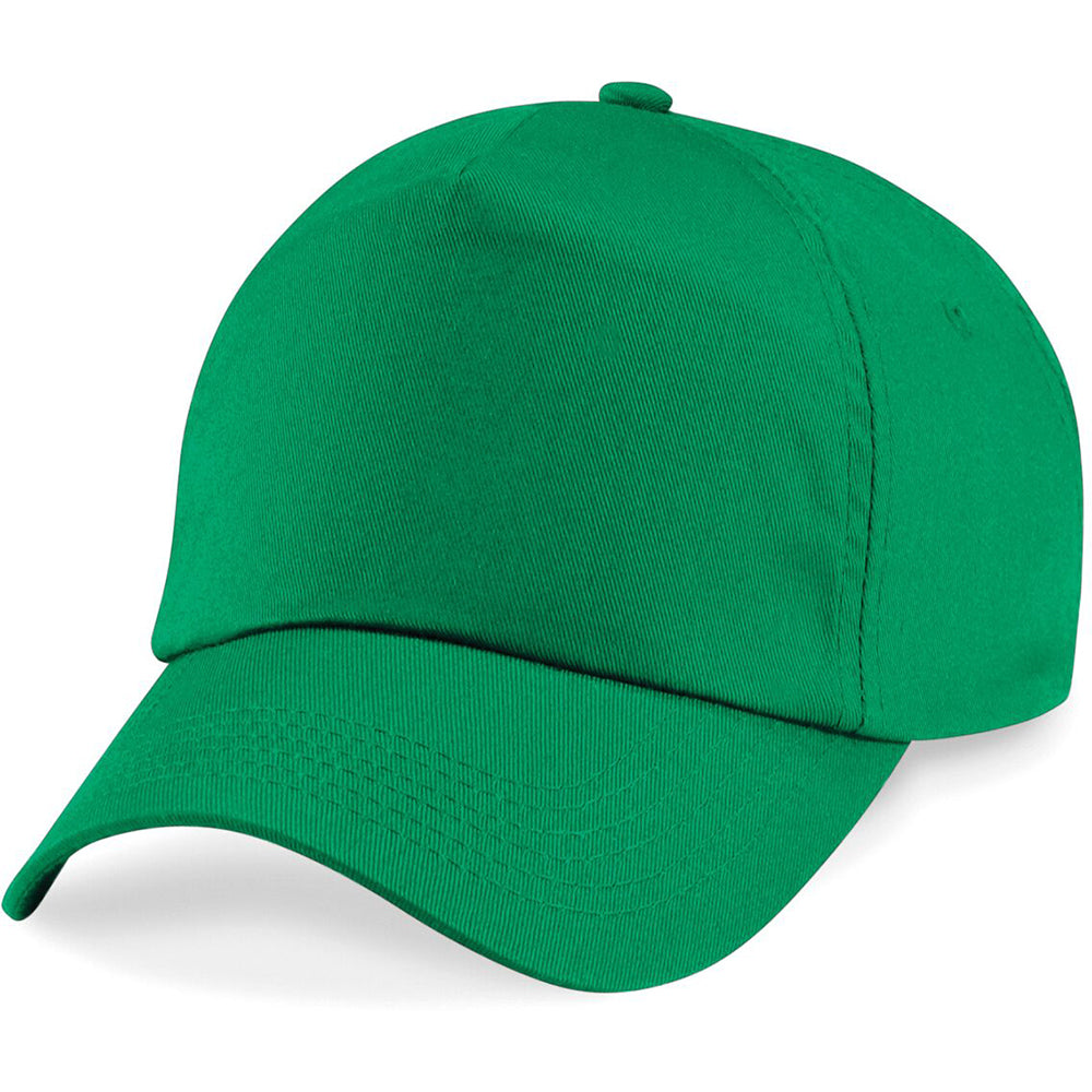 Kelly - Pack Shot - Beechfield Plain Unisex Junior Original 5 Panel Baseball Cap