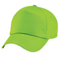 Lime Green - Front - Beechfield Plain Unisex Junior Original 5 Panel Baseball Cap