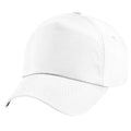 White - Front - Beechfield Plain Unisex Junior Original 5 Panel Baseball Cap