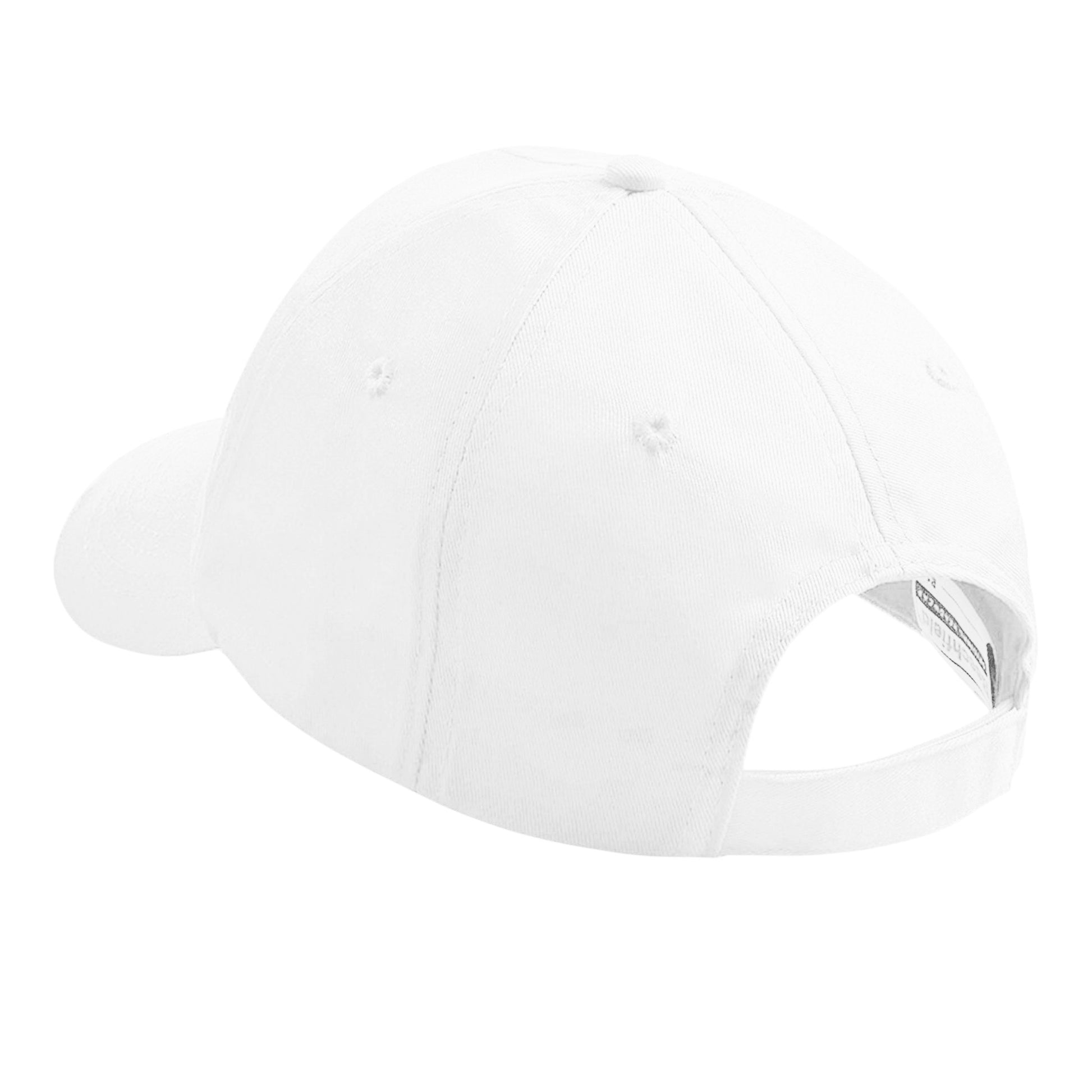 White - Back - Beechfield Plain Unisex Junior Original 5 Panel Baseball Cap