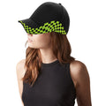 Black-Lime Green - Front - Beechfield Unisex Grand Prix Baseball Cap