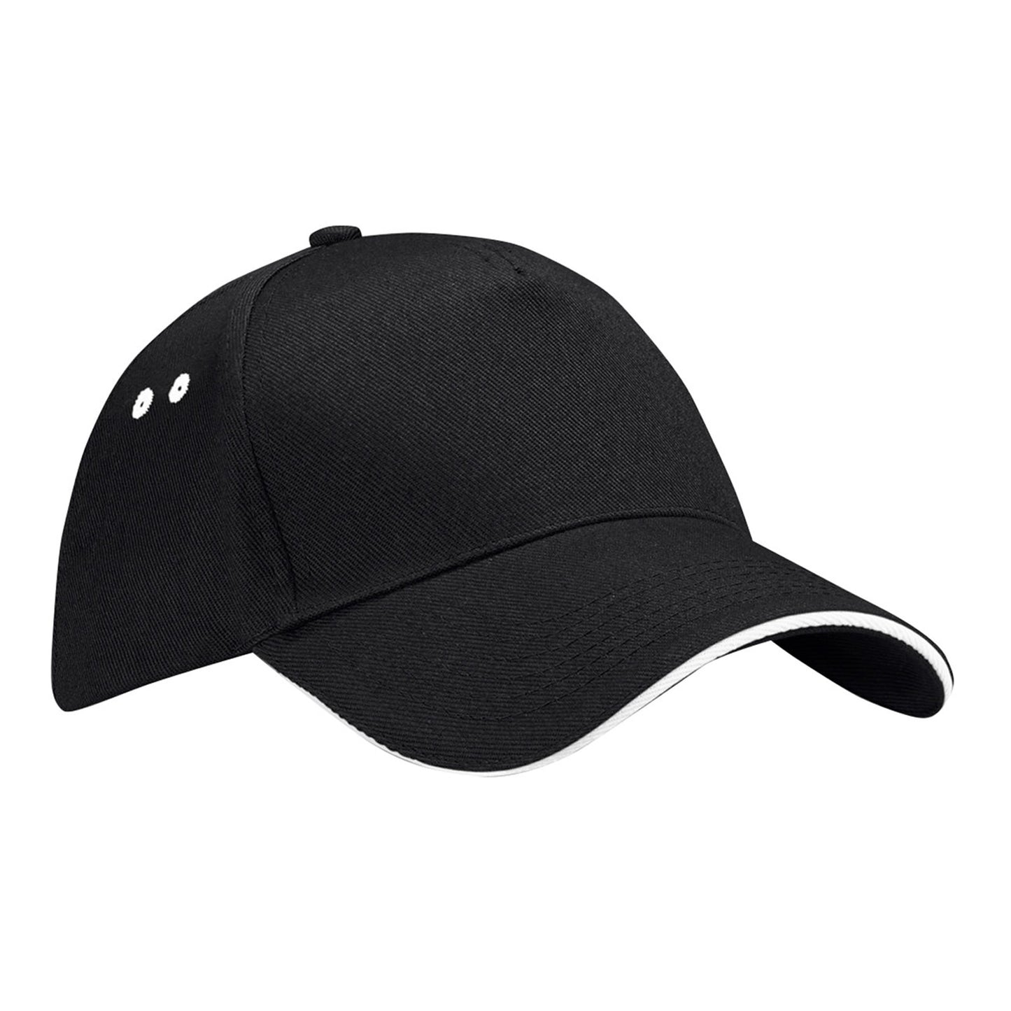 Black-White - Front - Beechfield Unisex Grand Prix Baseball Cap