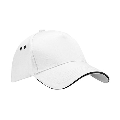 White-Black - Front - Beechfield Unisex Grand Prix Baseball Cap