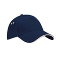 French Navy-Putty - Front - Beechfield Unisex Ultimate 5 Panel Contrast Baseball Cap With Sandwich Peak - Headwear