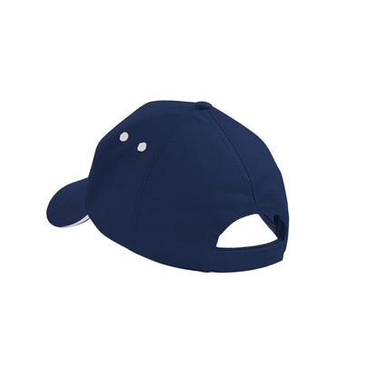 French Navy-Putty - Back - Beechfield Unisex Ultimate 5 Panel Contrast Baseball Cap With Sandwich Peak - Headwear