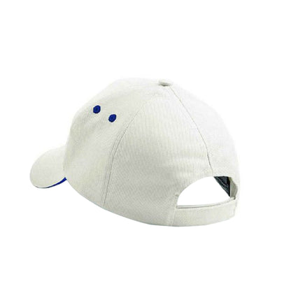 White-French Navy - Back - Beechfield Unisex Ultimate 5 Panel Contrast Baseball Cap With Sandwich Peak - Headwear