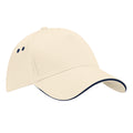 Putty-French Navy - Front - Beechfield Unisex Ultimate 5 Panel Contrast Baseball Cap With Sandwich Peak - Headwear