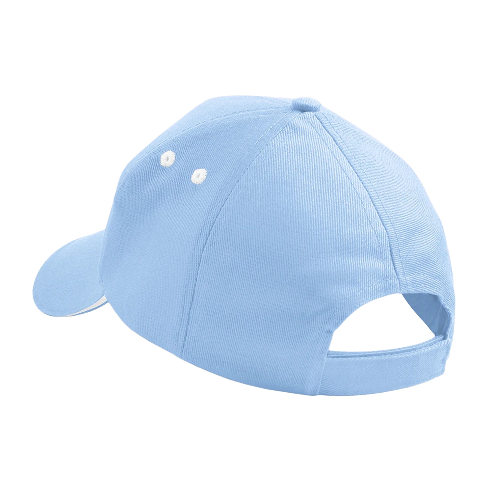 Sky Blue-White - Back - Beechfield Unisex Ultimate 5 Panel Contrast Baseball Cap With Sandwich Peak - Headwear