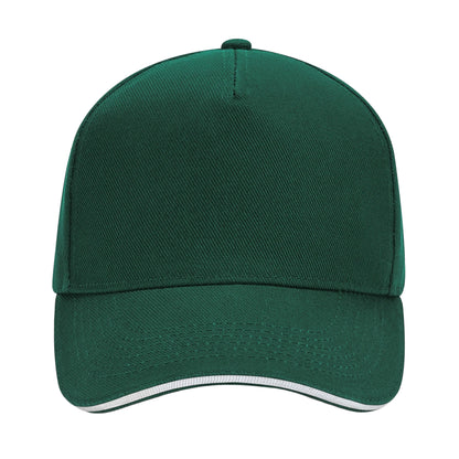 Bottle Green-White - Side - Beechfield Unisex Ultimate 5 Panel Contrast Baseball Cap With Sandwich Peak - Headwear