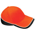 Orange-Black- White - Front - Beechfield Unisex Teamwear Competition Cap Baseball - Headwear