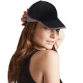 Black-Graphite Grey-Classic Red - Back - Beechfield Unisex Teamwear Competition Cap Baseball - Headwear