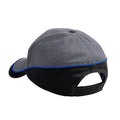 Grey-Black-Bright Royal Blue - Side - Beechfield Unisex Teamwear Competition Cap Baseball - Headwear