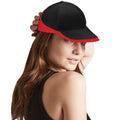 Black-Classic Red - Back - Beechfield Unisex Teamwear Competition Cap Baseball - Headwear