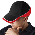Black-Classic Red-White - Side - Beechfield Unisex Teamwear Competition Cap Baseball - Headwear