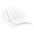 White - Front - Beechfield Coolmax® Flow Mesh Baseball Cap - Headwear