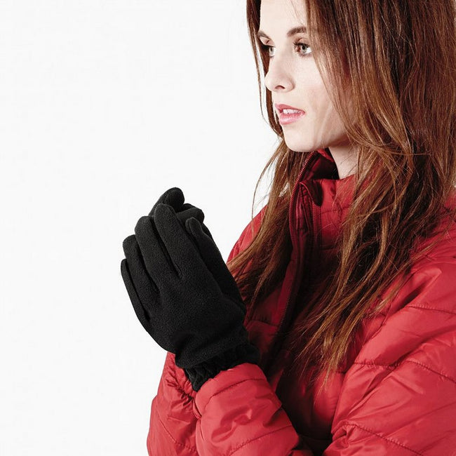 Black - Back - Beechfield Unisex Suprafleece Anti-Pilling Alpine Winter Gloves