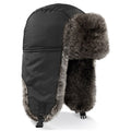 Black - Lifestyle - Beechfield Unisex Thermal Winter Sherpa Trapper Hat