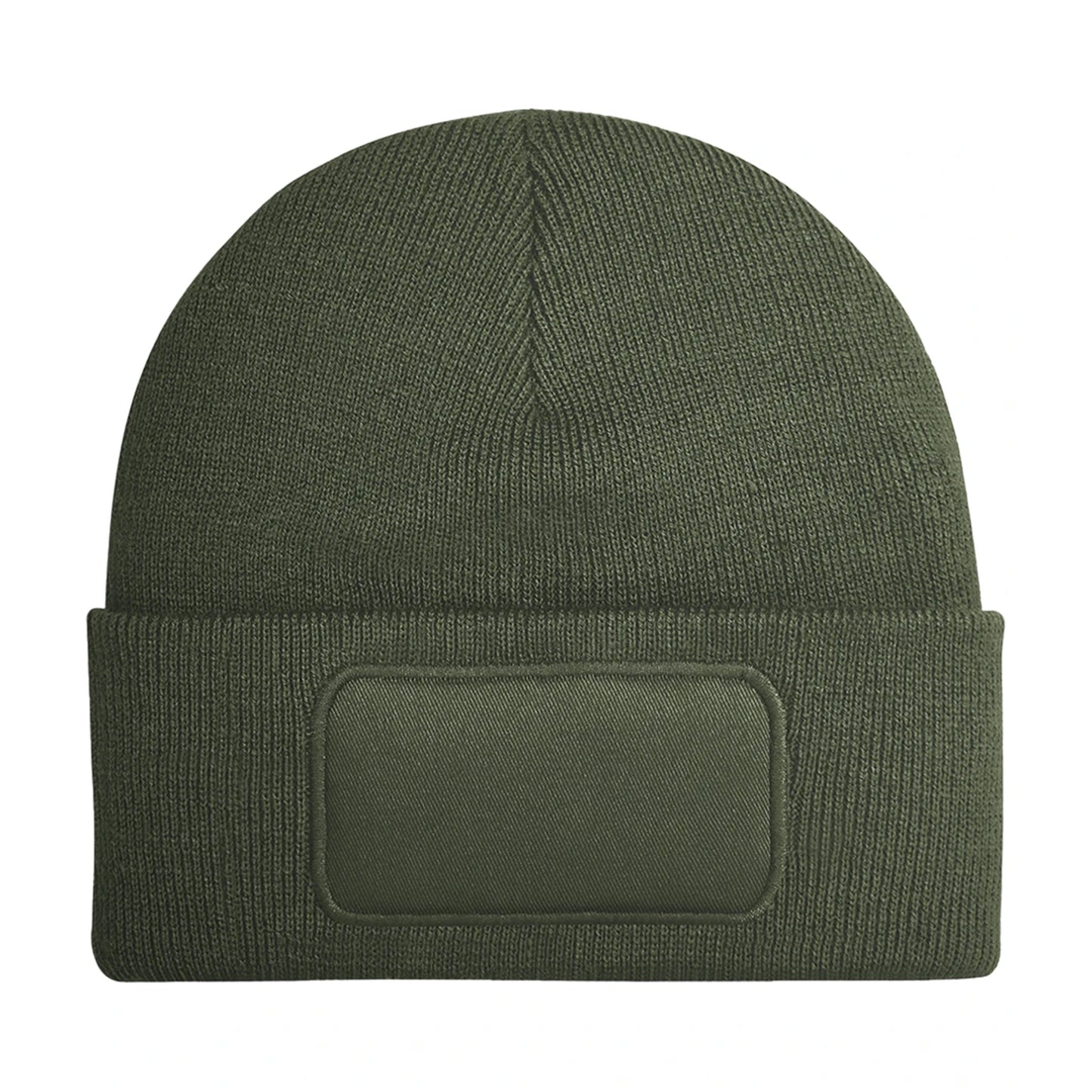 Olive - Back - Beechfield Unisex Plain Winter Beanie Hat - Headwear (Ideal for Printing)