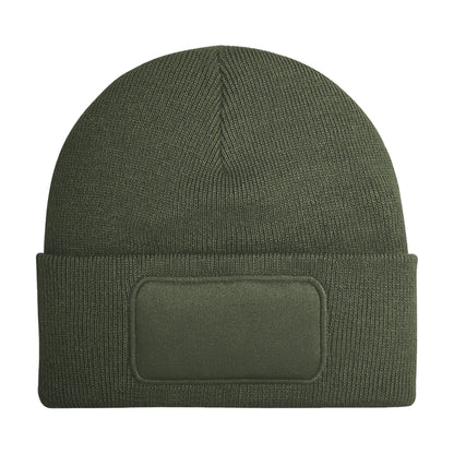 Olive - Back - Beechfield Unisex Plain Winter Beanie Hat - Headwear (Ideal for Printing)