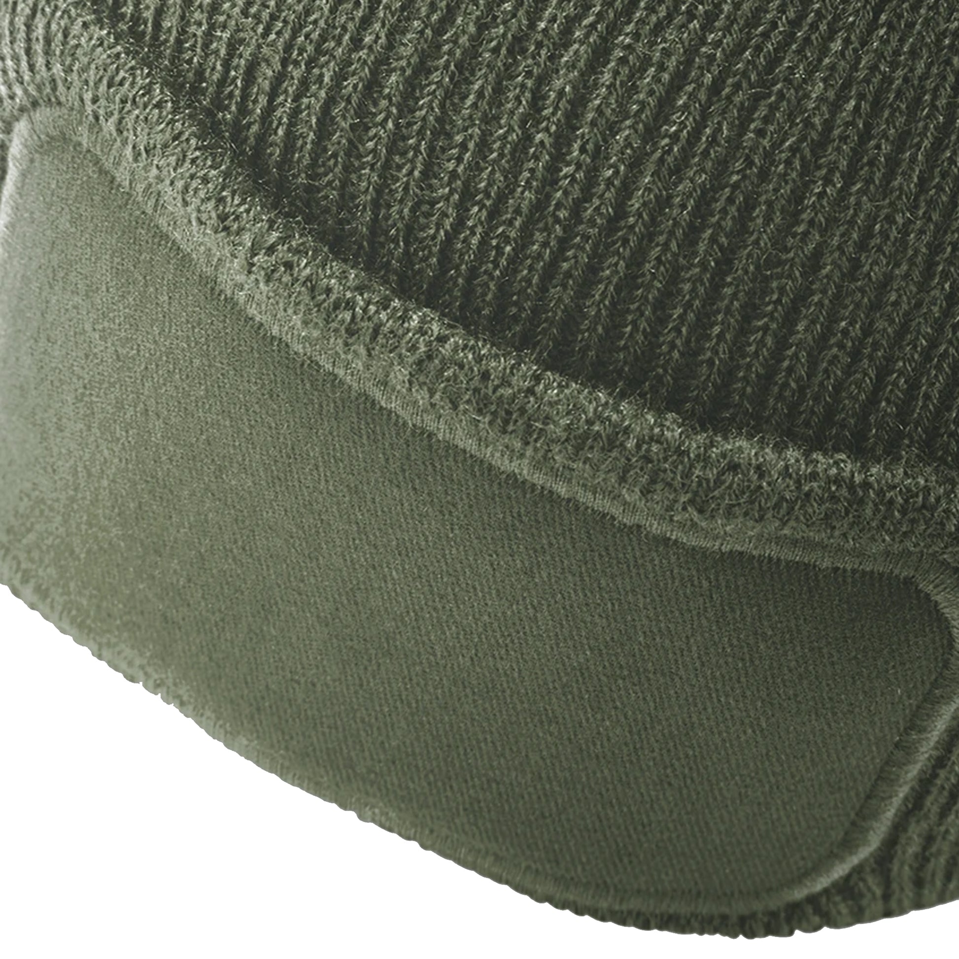 Olive - Side - Beechfield Unisex Plain Winter Beanie Hat - Headwear (Ideal for Printing)
