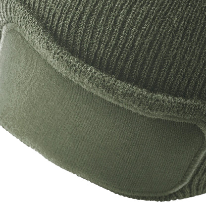 Olive - Side - Beechfield Unisex Plain Winter Beanie Hat - Headwear (Ideal for Printing)