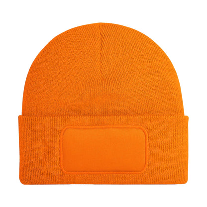 Orange - Back - Beechfield Unisex Plain Winter Beanie Hat - Headwear (Ideal for Printing)