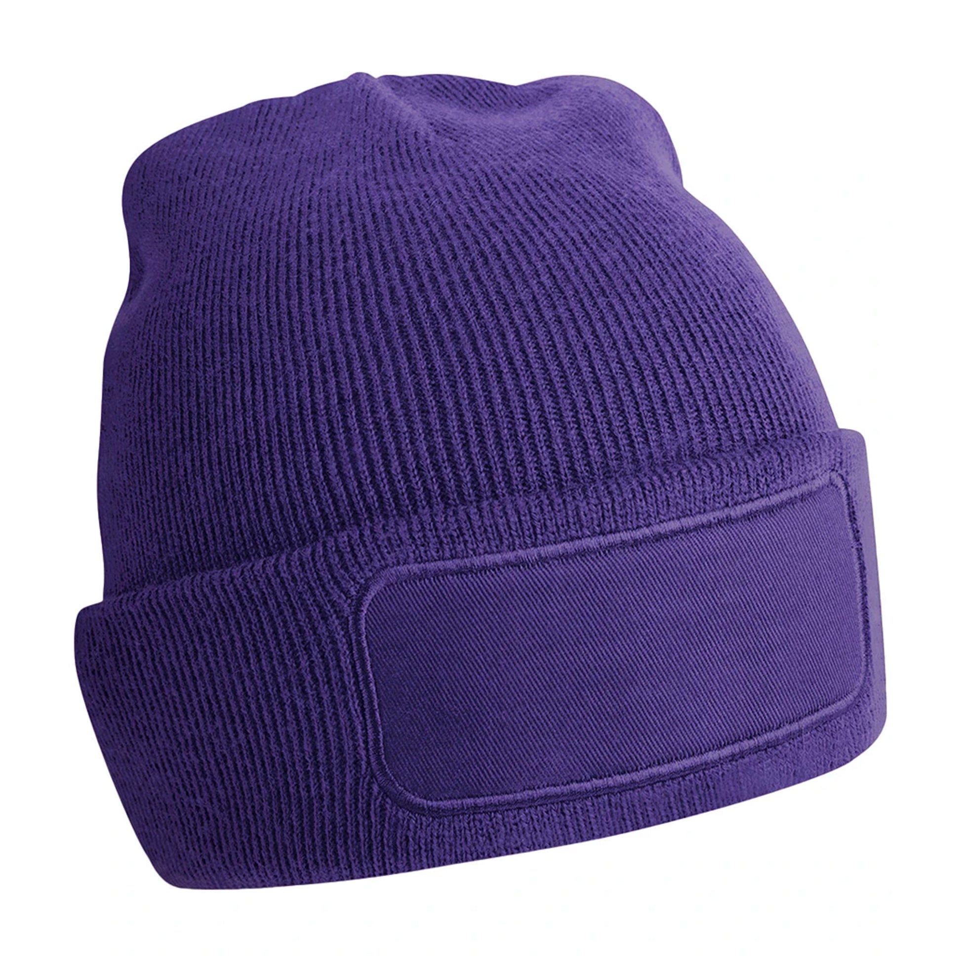 Purple - Front - Beechfield Unisex Plain Winter Beanie Hat - Headwear (Ideal for Printing)