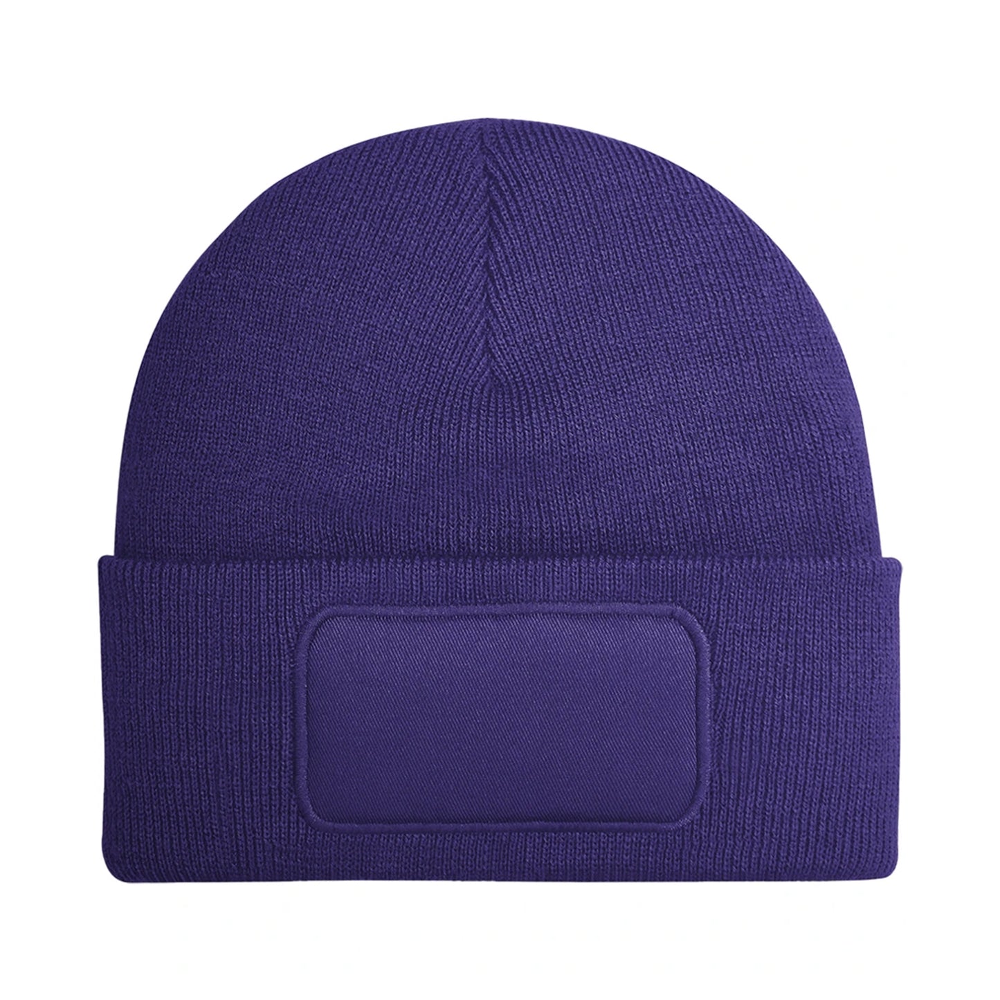 Purple - Back - Beechfield Unisex Plain Winter Beanie Hat - Headwear (Ideal for Printing)
