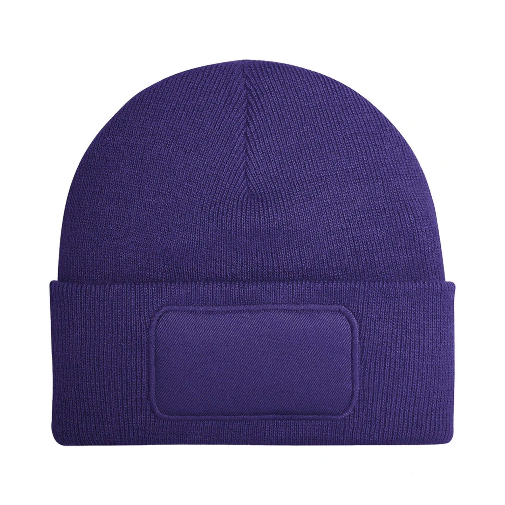 Purple - Back - Beechfield Unisex Plain Winter Beanie Hat - Headwear (Ideal for Printing)