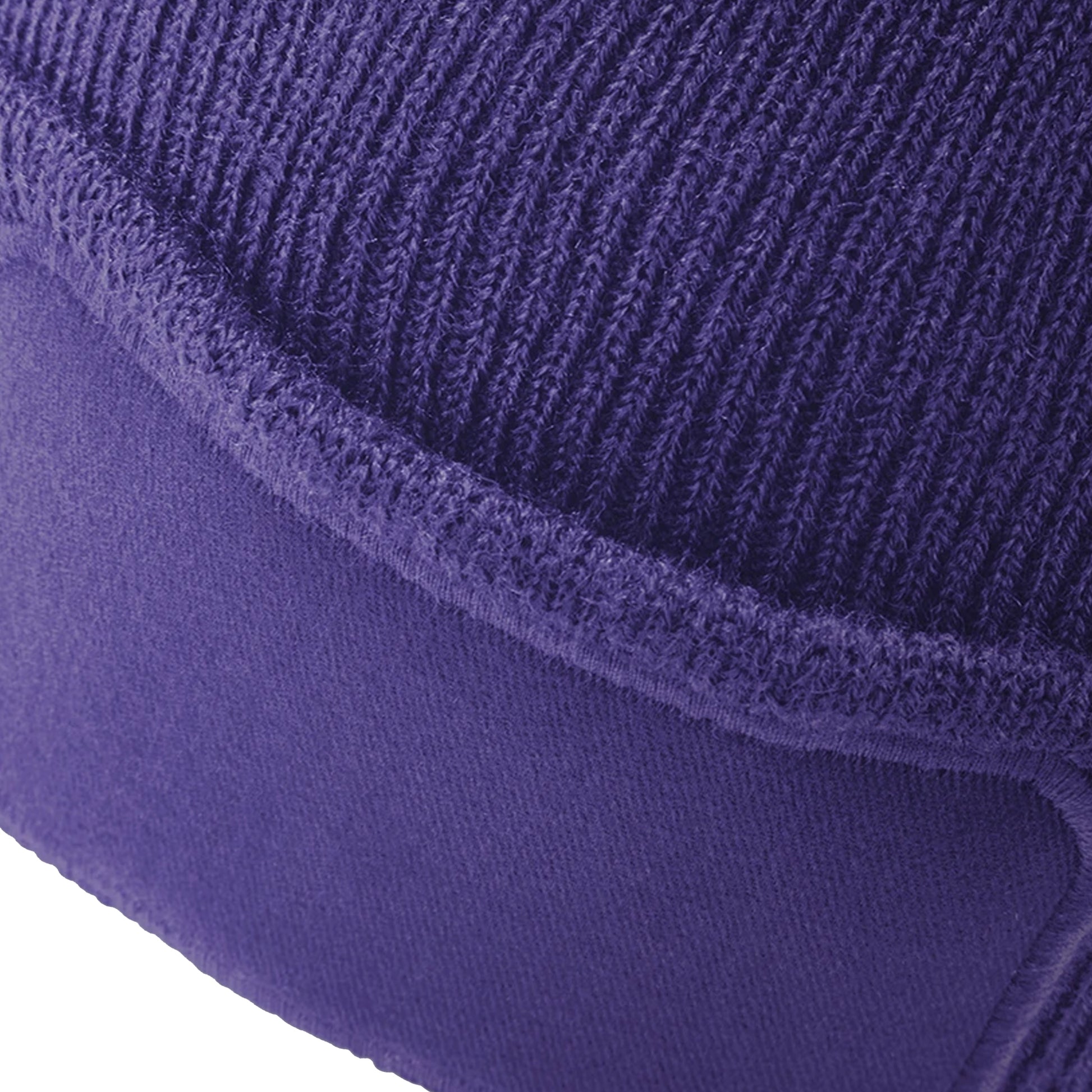 Purple - Side - Beechfield Unisex Plain Winter Beanie Hat - Headwear (Ideal for Printing)