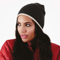 Black-Stone - Back - Beechfield Unisex Two-Tone Knitted Winter Beanie Hat