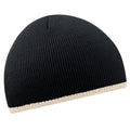 Black-Stone - Front - Beechfield Unisex Two-Tone Knitted Winter Beanie Hat