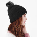 Black-White - Back - Beechfield Girls Snowstar Duo Extreme Winter Hat