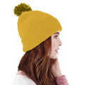 Gold-Black - Back - Beechfield Girls Snowstar Duo Extreme Winter Hat