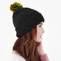 Black-Yellow - Back - Beechfield Girls Snowstar Duo Extreme Winter Hat