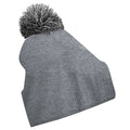 Heather Grey- Black - Front - Beechfield Girls Snowstar Duo Extreme Winter Hat