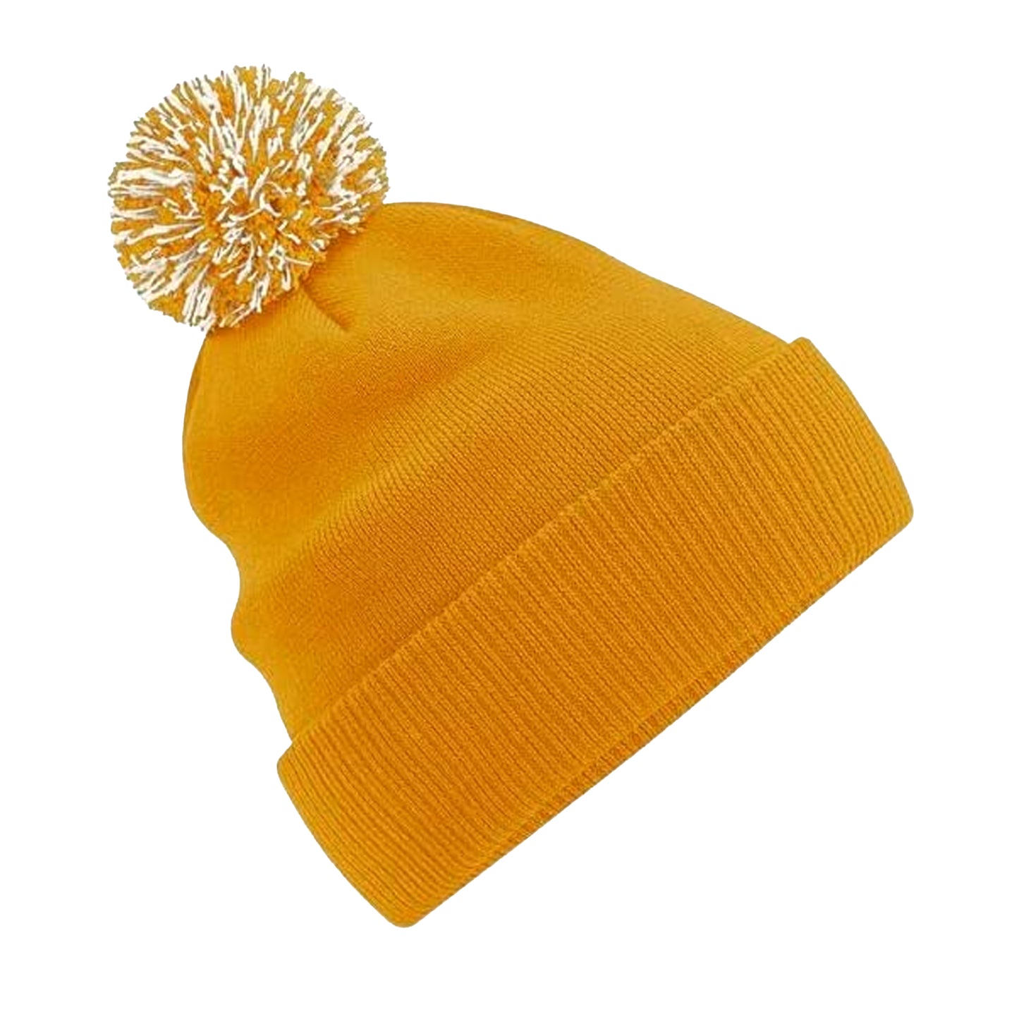 Mustard-Off White - Front - Beechfield Girls Snowstar Duo Extreme Winter Hat