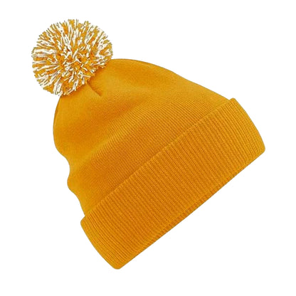 Mustard-Off White - Front - Beechfield Girls Snowstar Duo Extreme Winter Hat