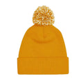 Mustard-Off White - Back - Beechfield Girls Snowstar Duo Extreme Winter Hat