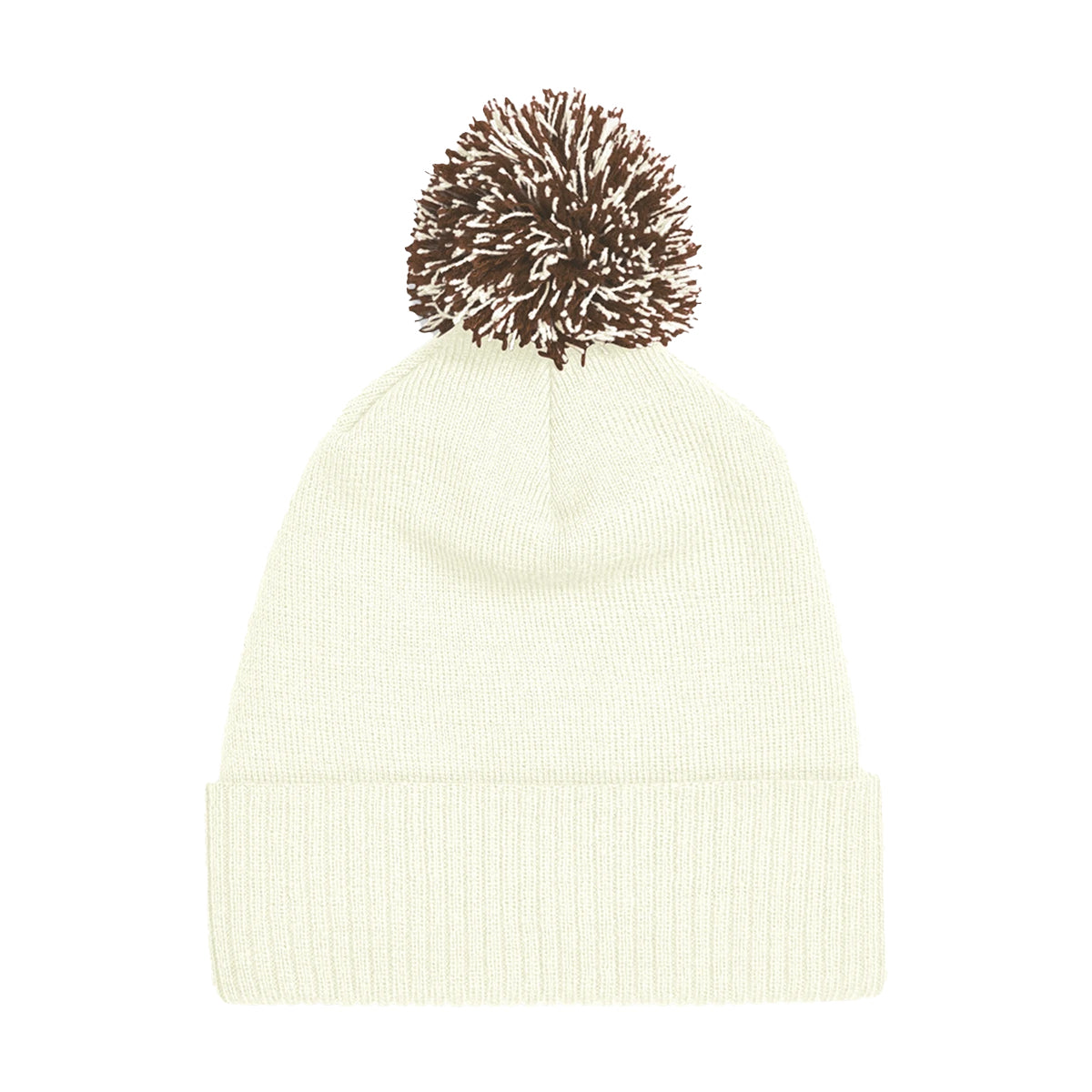 Off White-Mocha - Back - Beechfield Girls Snowstar Duo Extreme Winter Hat