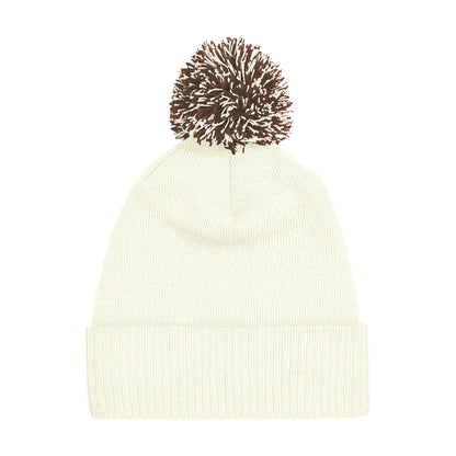 Off White-Mocha - Back - Beechfield Girls Snowstar Duo Extreme Winter Hat