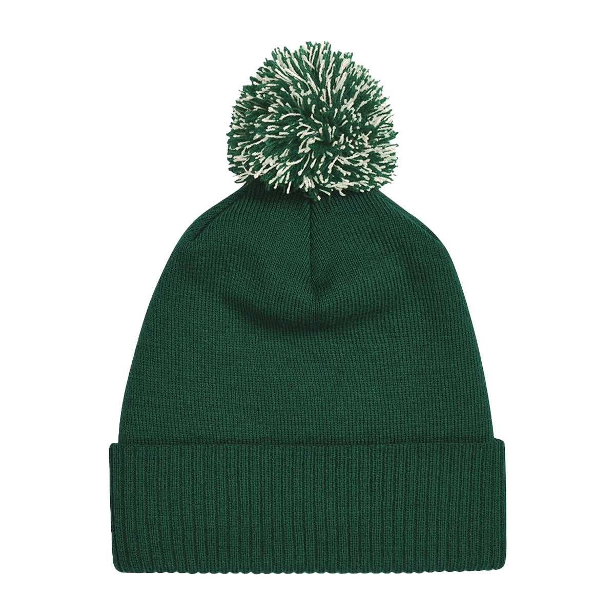 Bottle Green-Off White - Back - Beechfield Girls Snowstar Duo Extreme Winter Hat