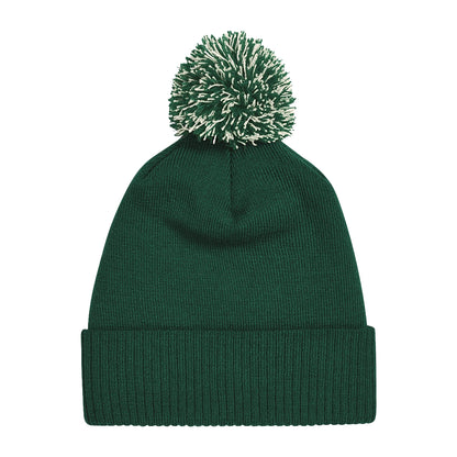 Bottle Green-Off White - Back - Beechfield Girls Snowstar Duo Extreme Winter Hat