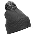 Graphite Grey-Light Grey - Front - Beechfield Girls Snowstar Duo Extreme Winter Hat