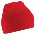 Classic Red - Front - Beechfield Unisex Junior Kids Knitted Soft Touch Winter Hat