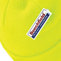 Fluorescent Yellow - Side - Beechfield Unisex Junior Kids Knitted Soft Touch Winter Hat