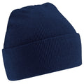 French Navy - Front - Beechfield Unisex Junior Kids Knitted Soft Touch Winter Hat