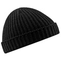 Black - Front - Beechfield Unisex Retro Trawler Winter Beanie Hat